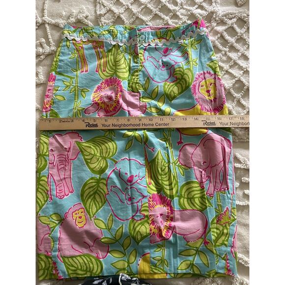 Lilly Pulitzer San Diego Zoo Animals Pencil Skirt Sz 4 Lions Elephants Pandas - Picture 12 of 12